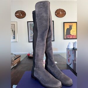 NIB Stuart Weitzman Genuine Suede Leather Fitted Over Knee Boots 7
